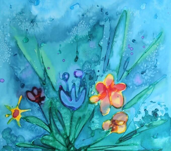 Collage d'œuvres d'art sur toile avec des aquarelles - img