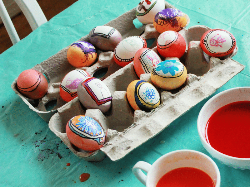 Idées d'oeufs de Pâques pour les enfants - L'oeuf comme mini-tableau - img