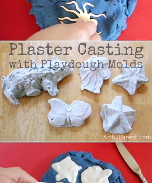 Moulage en plâtre pour les enfants avec des moules en pâte à modeler - img