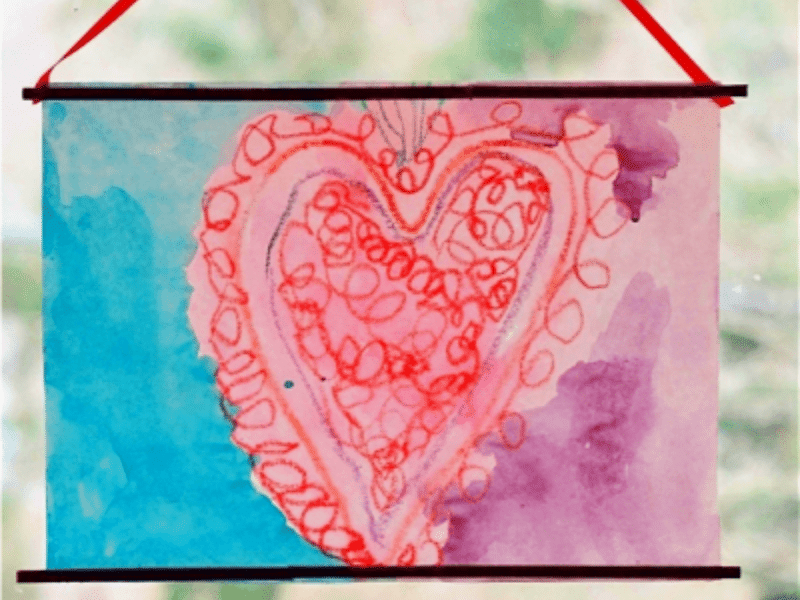 Un projet artistique pour la Saint-Valentin avec des crayons de couleur fondus - img