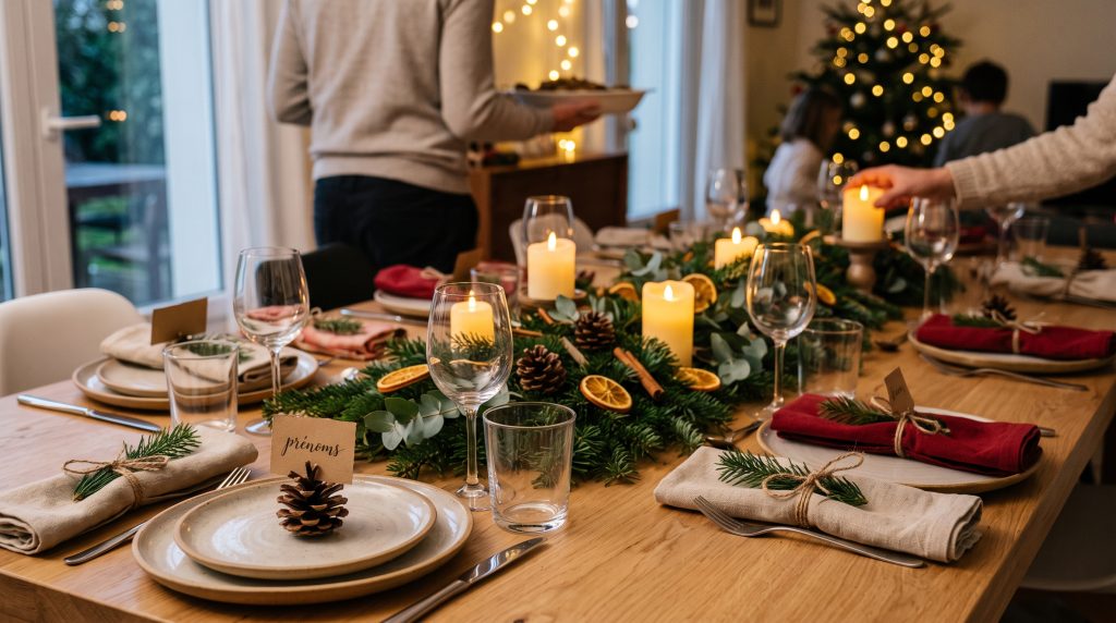 Idées de décoration de table de Noël faite maison