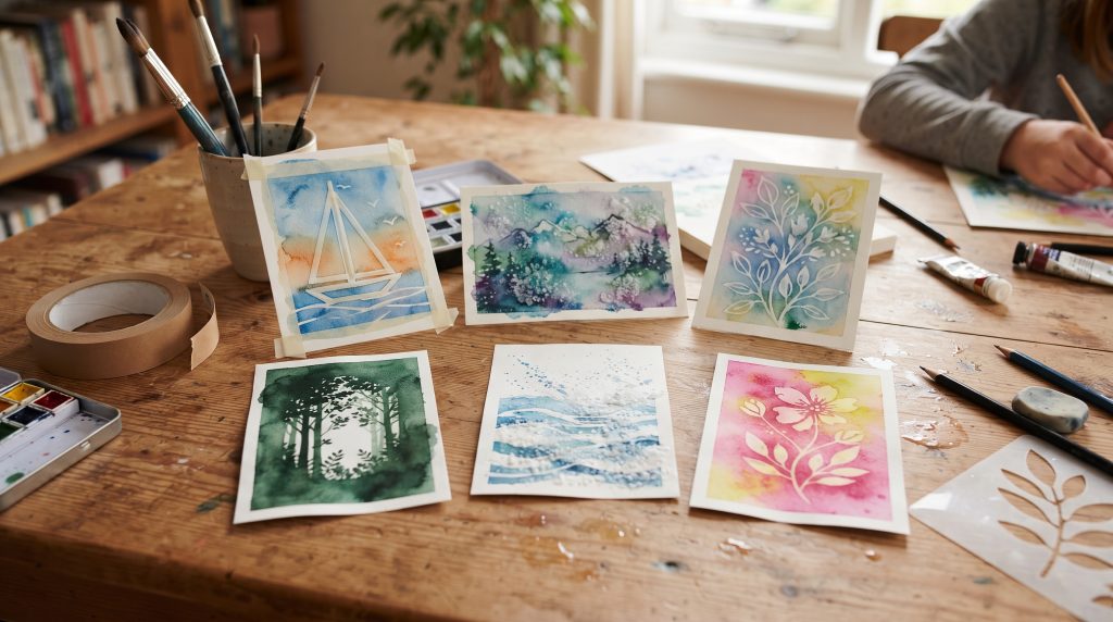 6 idées d’aquarelles faciles avec les techniques de réserve