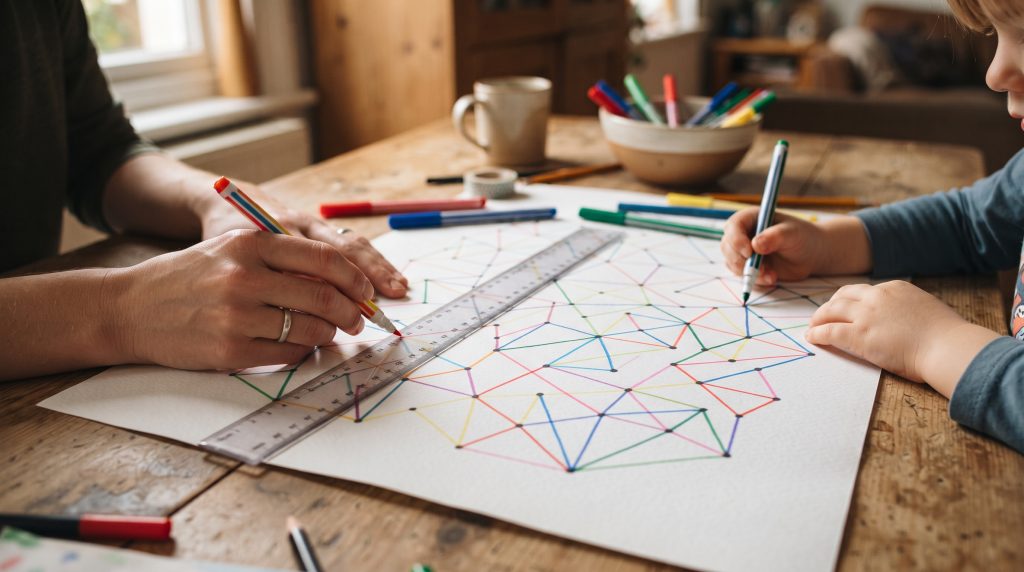 Invitation à l’art géométrique pour les enfants : relier les points