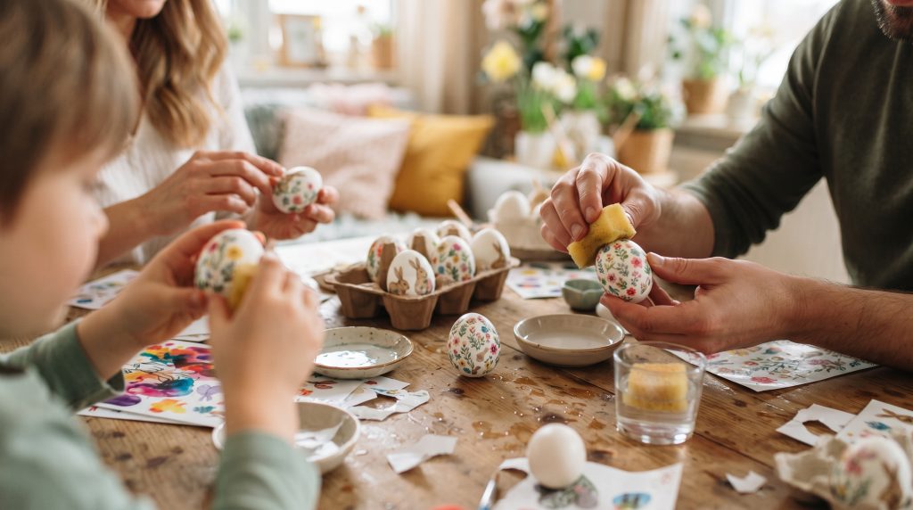 Décoration d’œufs de Pâques avec des transferts d’images