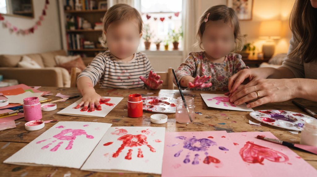 Cartes de Saint-Valentin à peindre pour les tout-petits