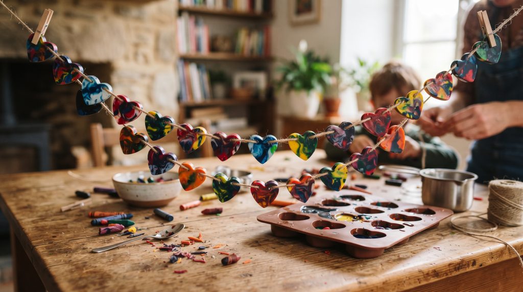Guirlande de cœurs en craie fondue pour la Saint-Valentin