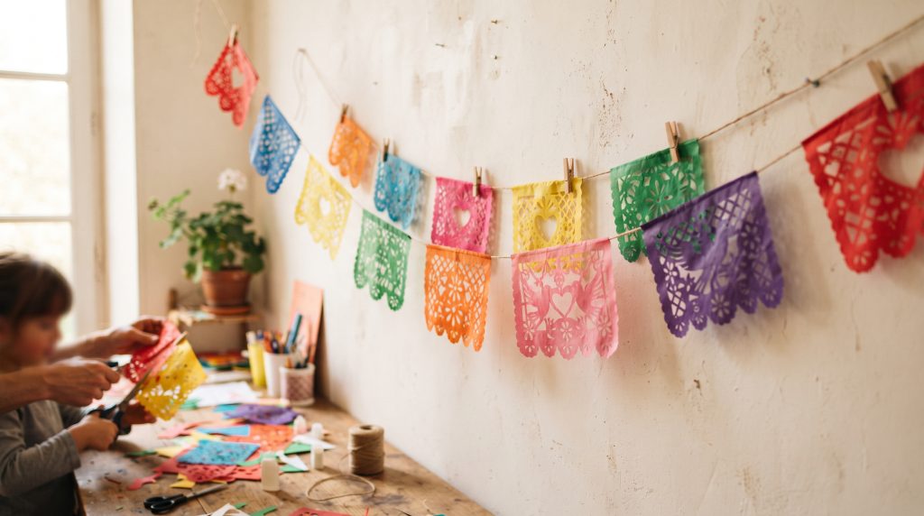 Comment faire du papel picado : guirlande de papier découpé