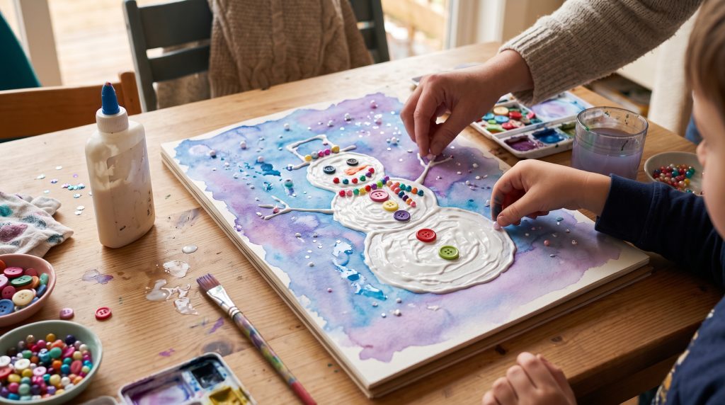 Comment faire des peintures de bonhomme de neige avec de la colle