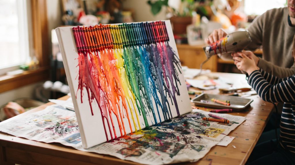 Comment faire de l’art avec des crayons de couleur fondus