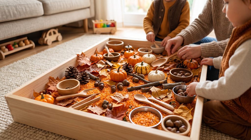 10 bacs sensoriels d’automne pour les enfants
