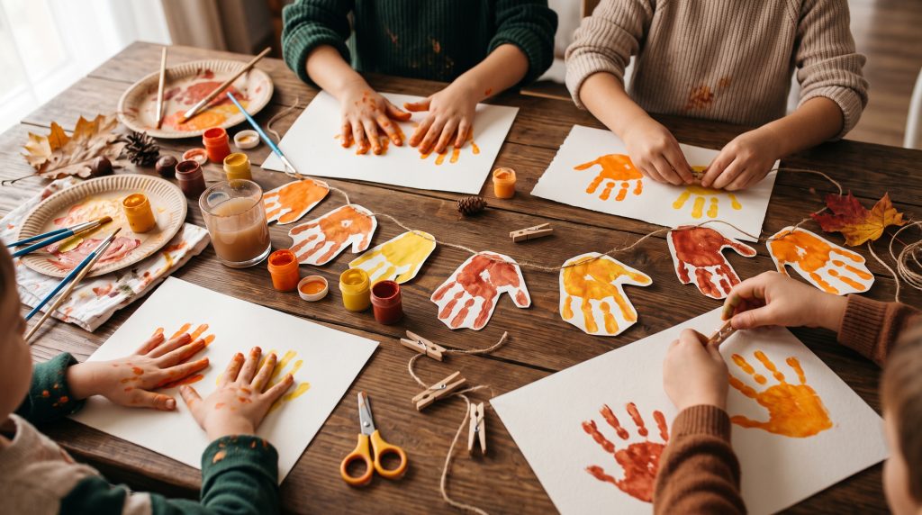 Comment faire une guirlande d’empreintes de mains pour Thanksgiving