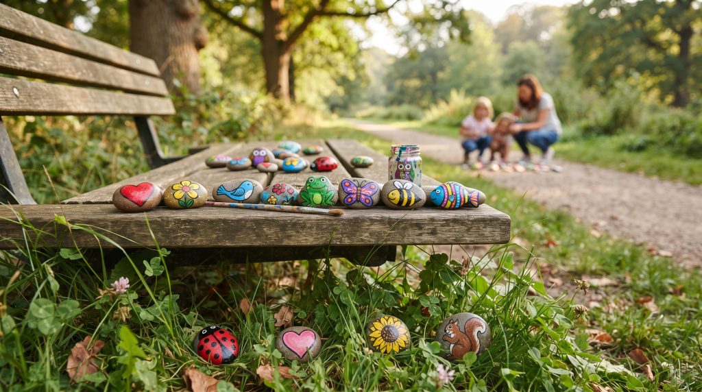 Peinture sur galets : jeu de cache-cache de la gentillesse