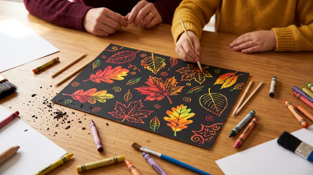 Comment faire du scratch art avec des feuilles d’automne