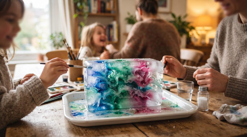 Expérience scientifique : faire fondre la glace avec du sel
