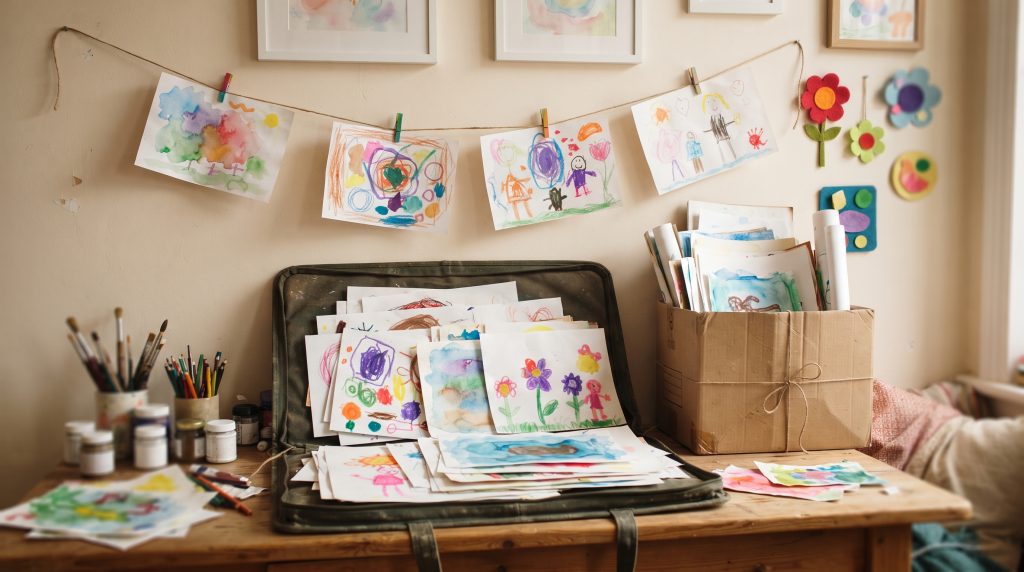 6 idées pour ranger les œuvres d’art des enfants