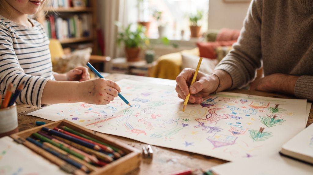 Un jeu de dessin en va-et-vient pour les enfants