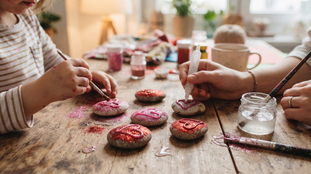 Comment faire des Valentins en pierre pailletée