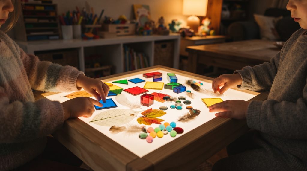 Activités sur table lumineuse : idées gratuites et peu coûteuses pour les enfants