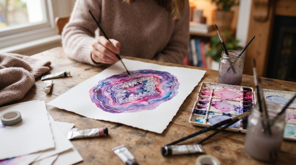 Comment peindre une géode à l’aquarelle