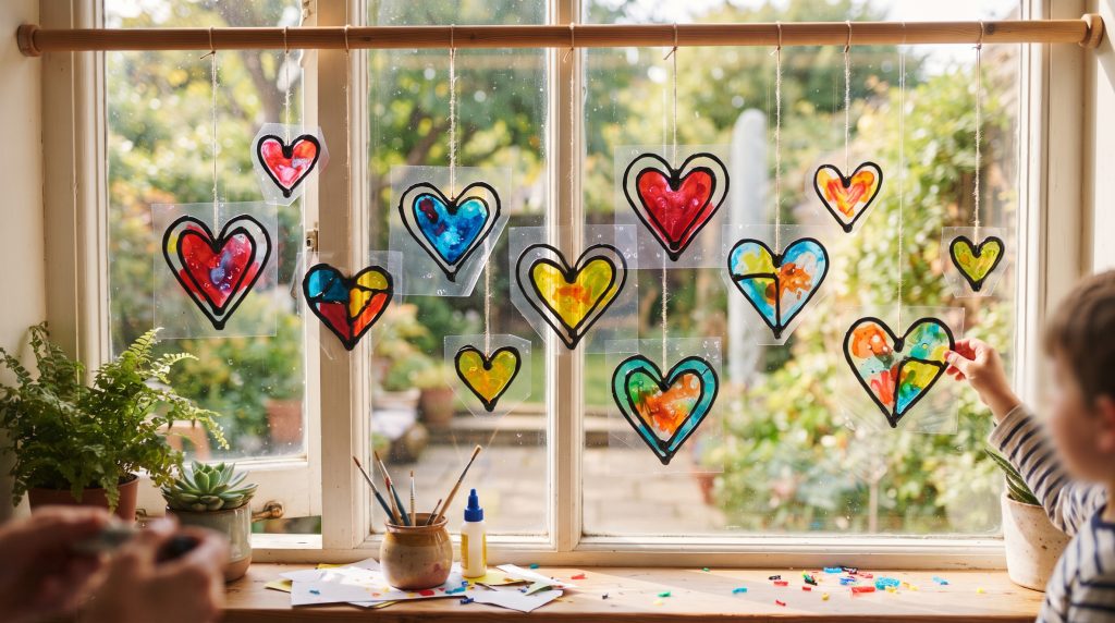Comment faire des cartes de Saint-Valentin avec de la colle noire (effet vitrail)