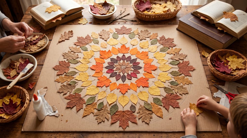 Comment conserver des feuilles d’automne et créer un mandala de feuilles