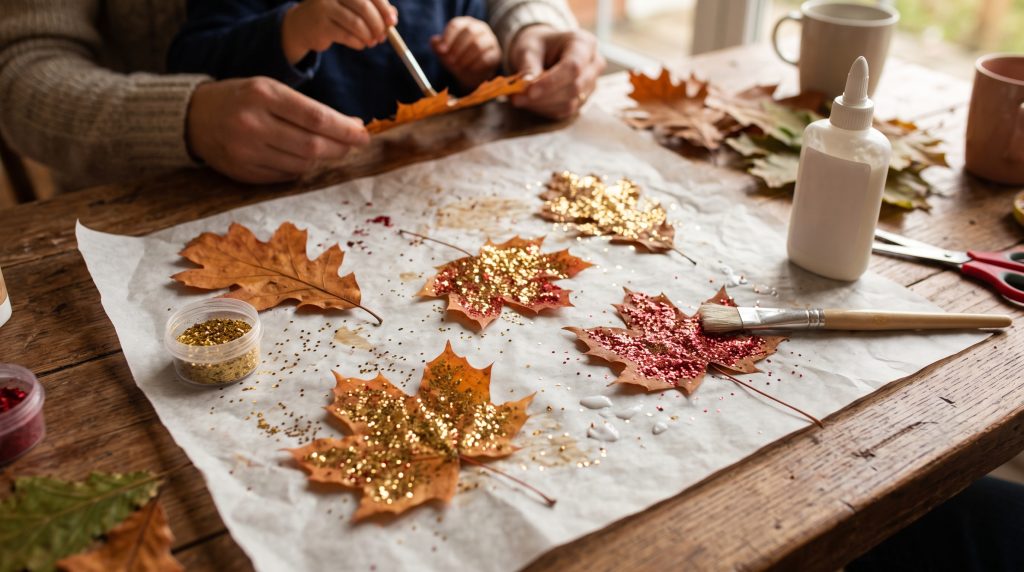 Comment faire des feuilles pailletées pour les enfants