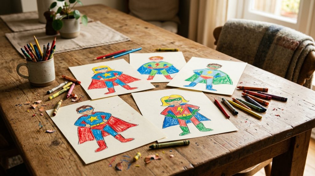 Autoportrait de super-héros pour les enfants