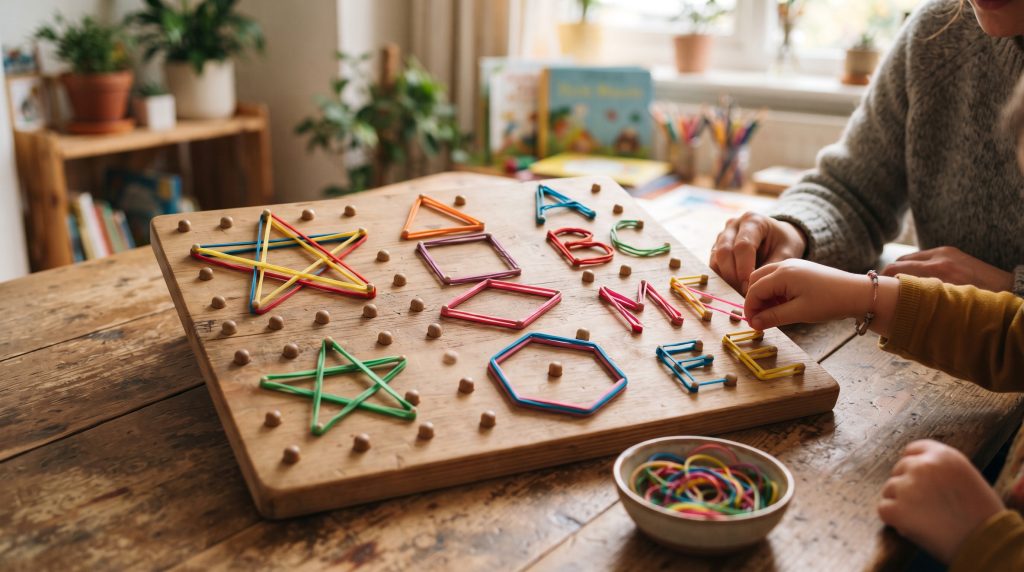 21 activités et idées pour les enfants autour du géoboard