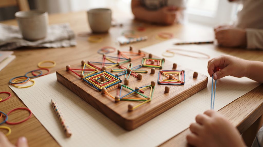 Art et design sur géoboard pour les enfants