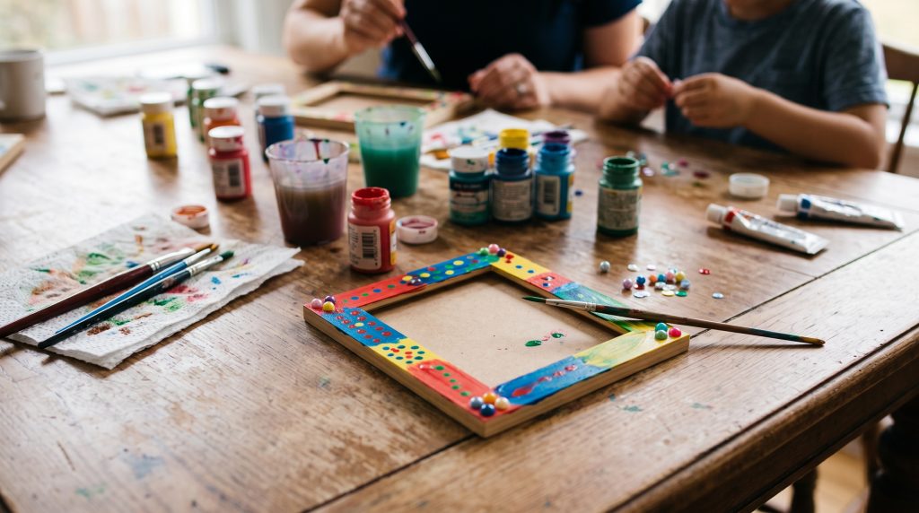 Peinture sur cadre en bois : un cadeau simple fait à la main