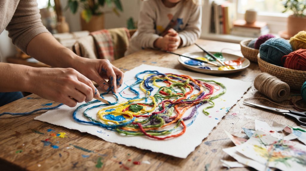 Peintures d’art en fil : comment créer des tableaux en fil avec les enfants