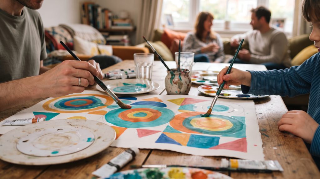 Étude d’une artiste avec les enfants : des cercles de couleur inspirés de l’art moderne