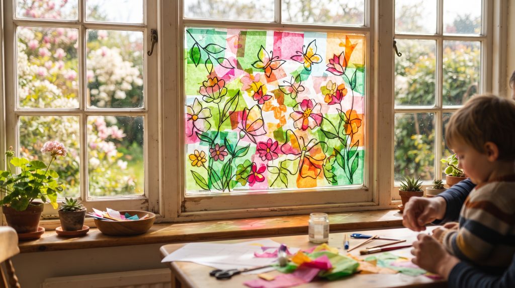 Vitrail de printemps pour les enfants