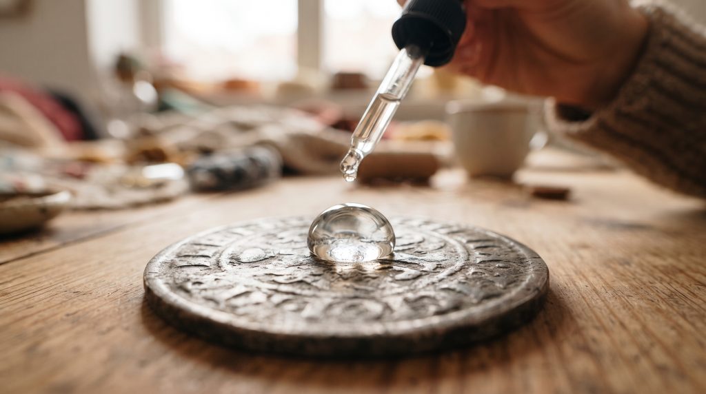 Expérience des gouttes d’eau sur une pièce de monnaie