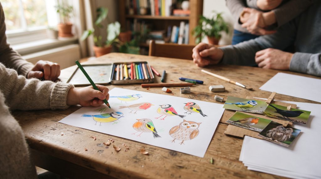 Apprendre à dessiner des oiseaux pas à pas avec les enfants