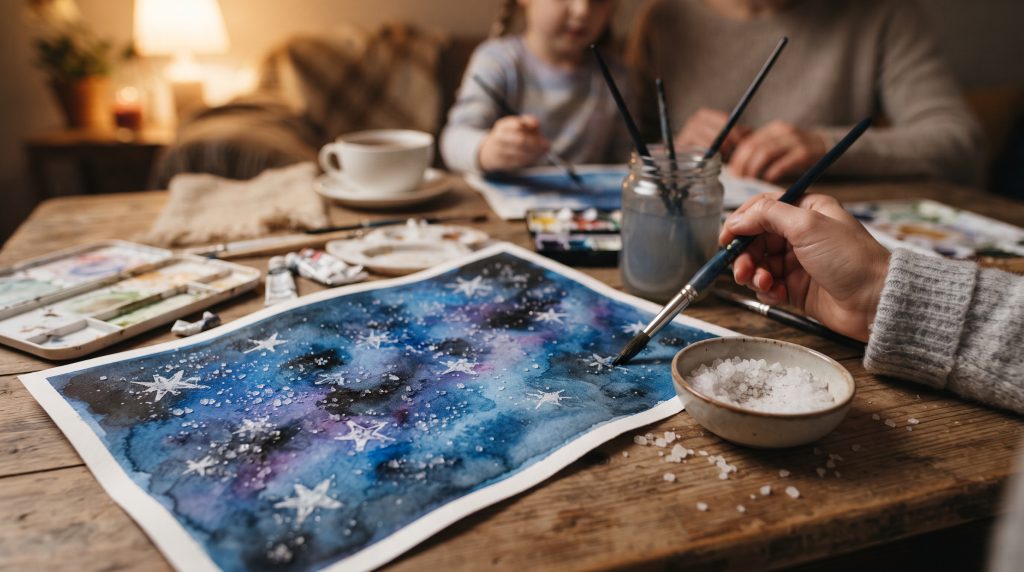 Deux techniques d’aquarelle à essayer : la réserve et le sel