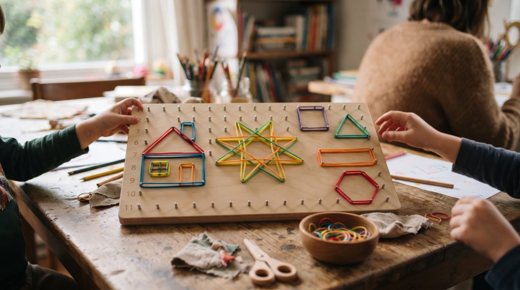 L’art des enfants avec les géoboards : pas seulement pour les maths