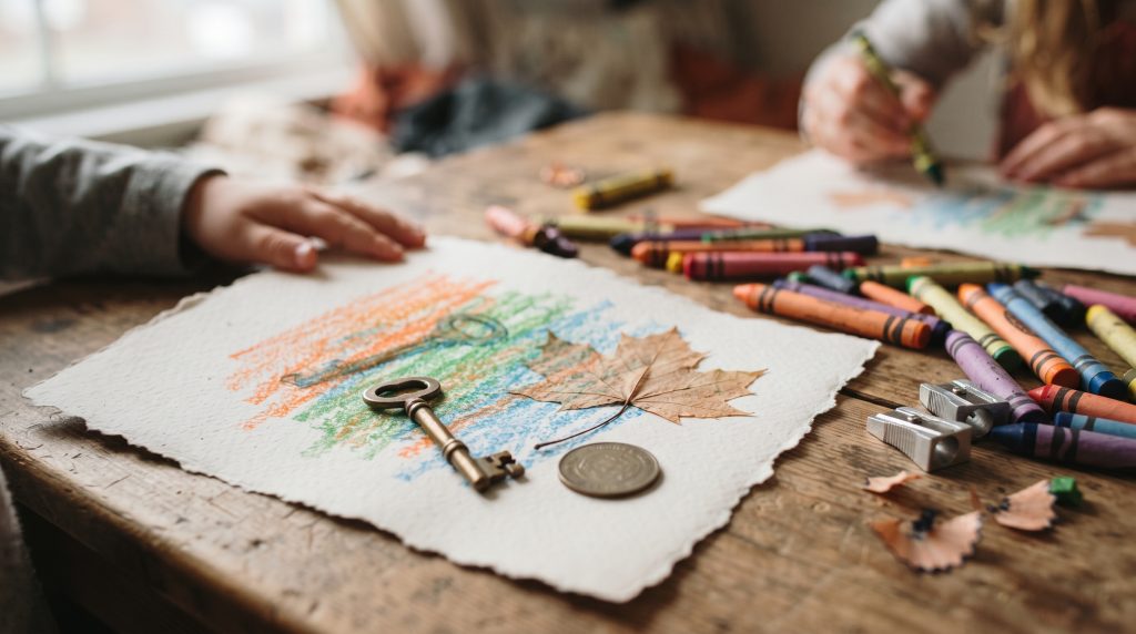 Devinez l’objet : frottage de crayons avec des objets du quotidien