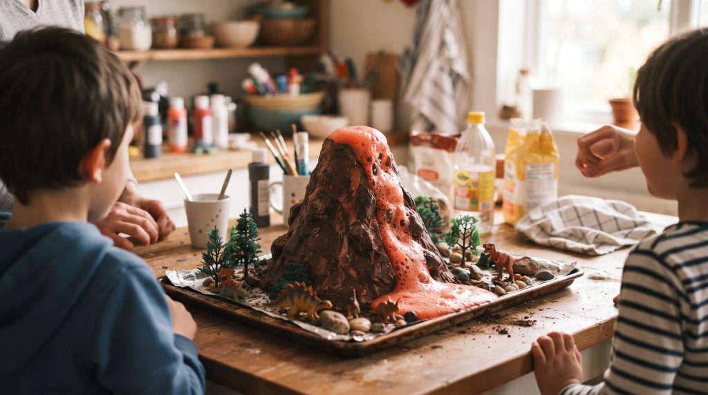 Volcan de bicarbonate de soude : une éruption dans la cuisine