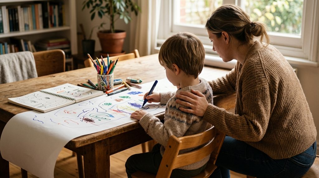 Créativité et confiance en soi : aider l’enfant qui pense ne pas savoir dessiner