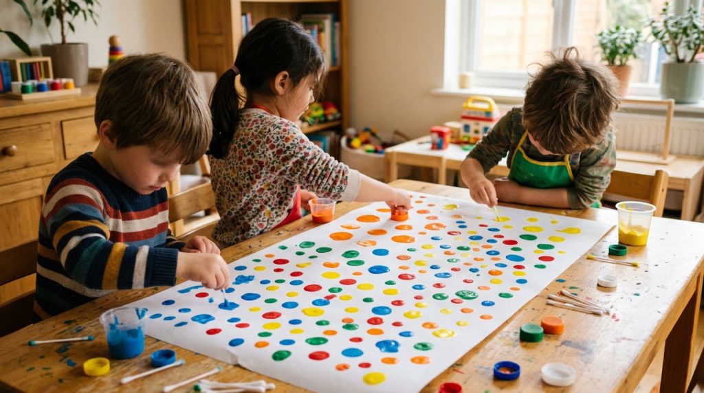 Peintures à points inspirées de Yayoi Kusama pour les enfants