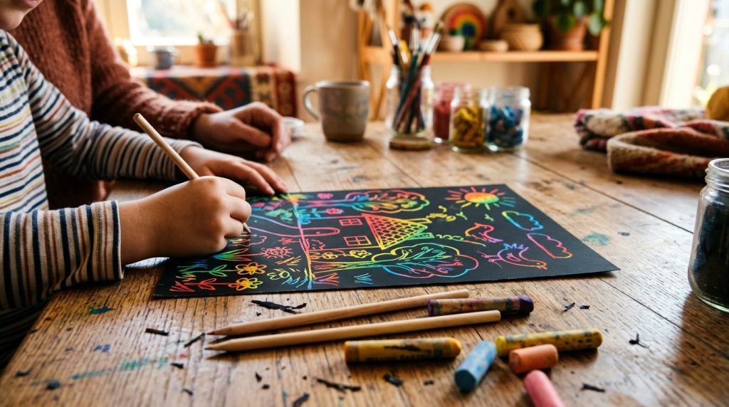 Papier à gratter fait maison et 3 façons de l’utiliser